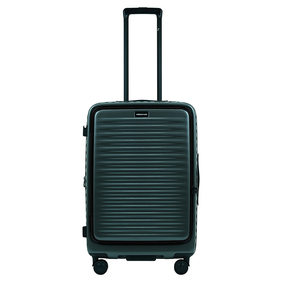 Thumbnail: (Black Zipper)American Flyer Top Opening Polycarbonate Expandable Trolley Case