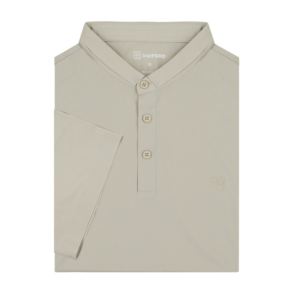 Thumbnail: bradFORD Stand Collar Smart Casual Polo Shirt