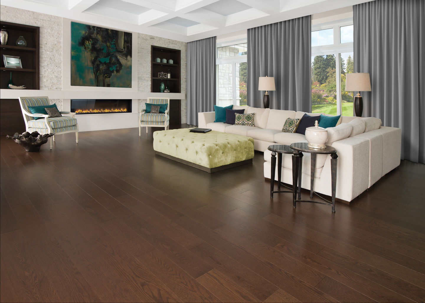 Mirage, Admiration Collection, Red Oak Engineered Hardwood, Exclusive Grade, Smooth Texture, in colour Havana, Cashmere finish. Also available in Solid Hardwood. 