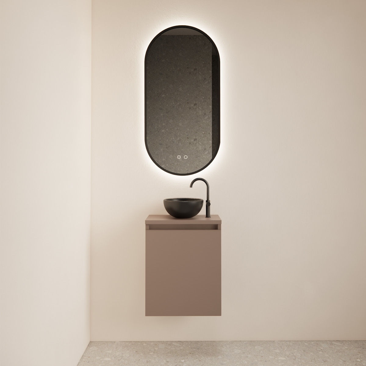 Gliss Design Echo toiletmeubel 40 cm latte met topplaat