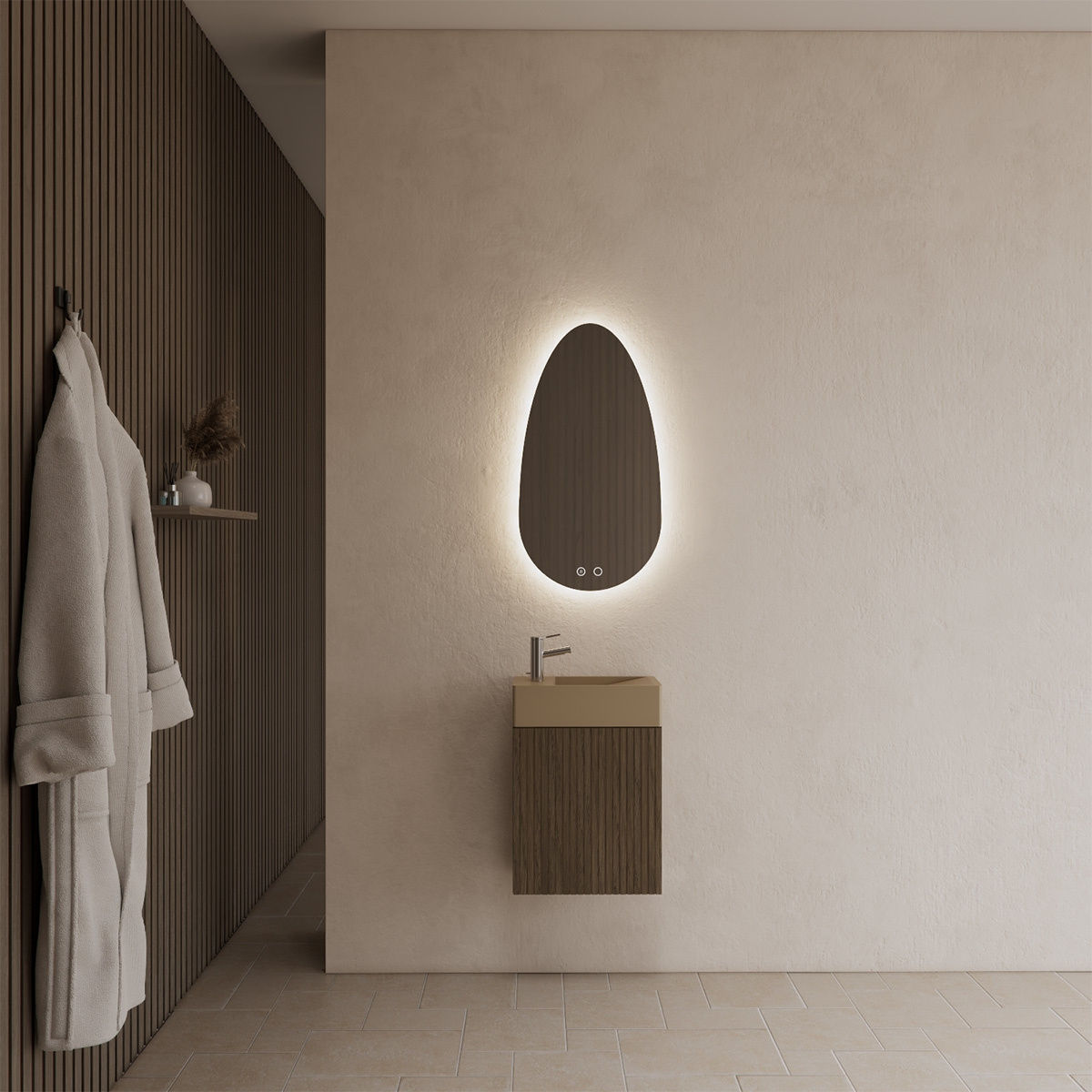 Gliss Design Timotheus fonteinkast 40 cm ribbelfront ash grey
