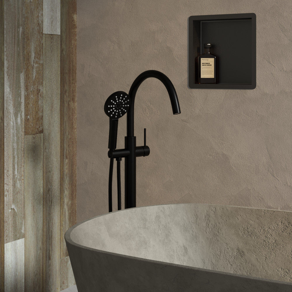 Vrijstaande badmengkraan met ronde handdouche