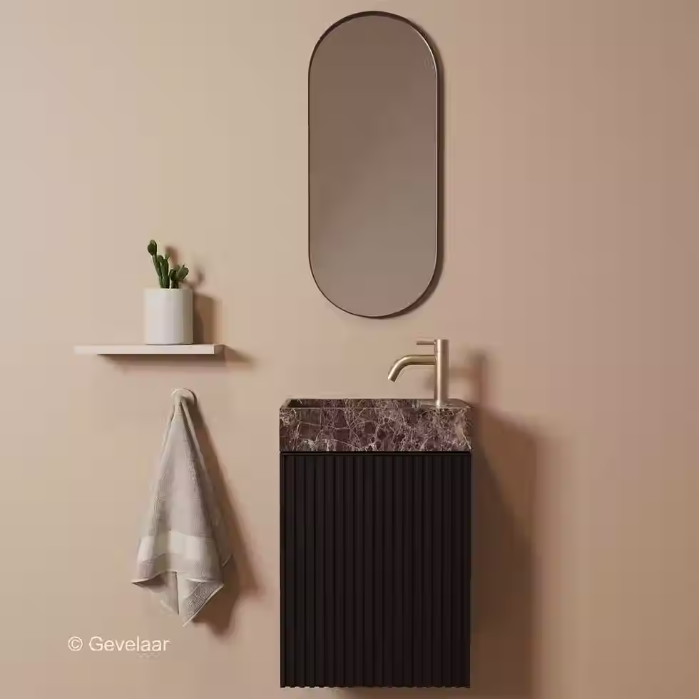 Zaphir Freshdream fonteinset zwart emperador rechts schuin gebogen geb goud