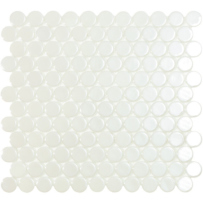 Thumbnail: Witte Cirkel Glasmozaïek Tegels