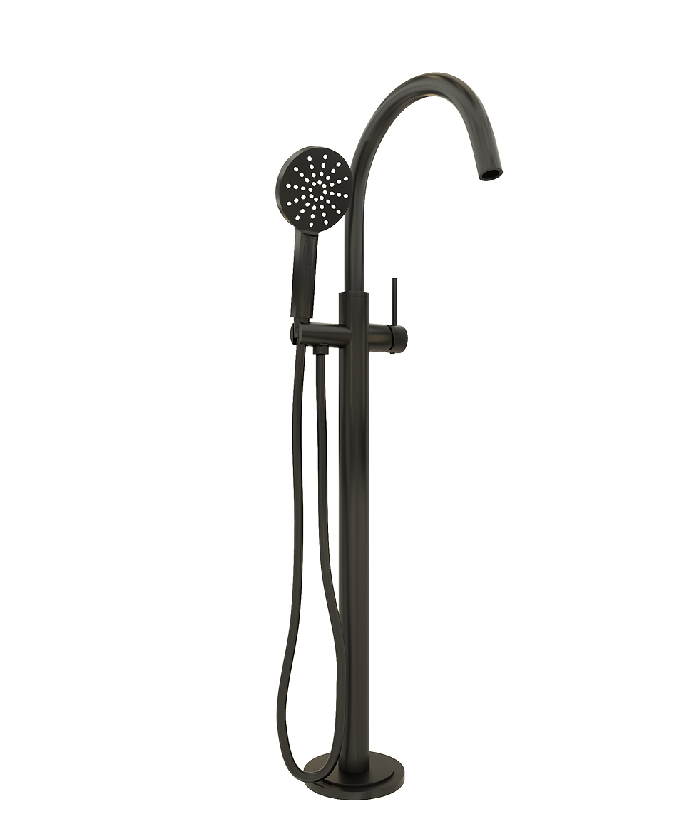 Vrijstaande badmengkraan met ronde handdouche