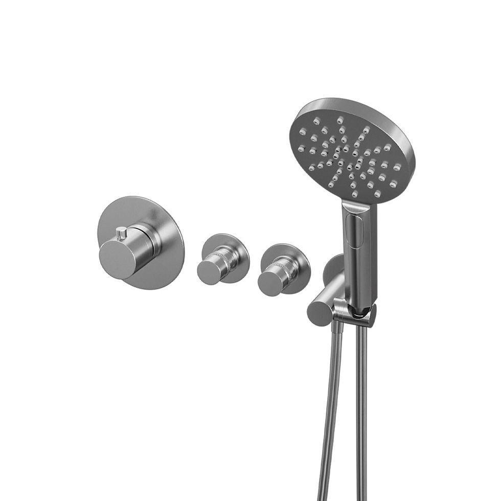 Brauer inbouwbadkraan met badvulcombinatie set 2 - 3-stand handdouche brushed ed