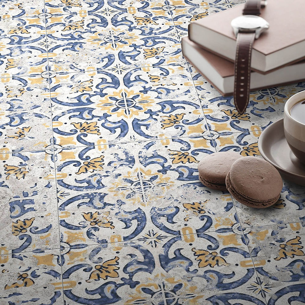 Porto Patroon Blauw Geel Vloer/wandtegels in de keuken