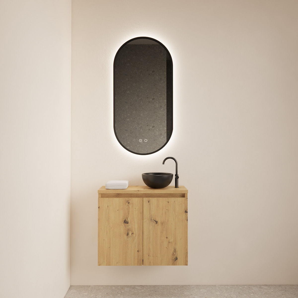 Gliss Design Echo toiletmeubel 60 cm artisan eiken met topplaat