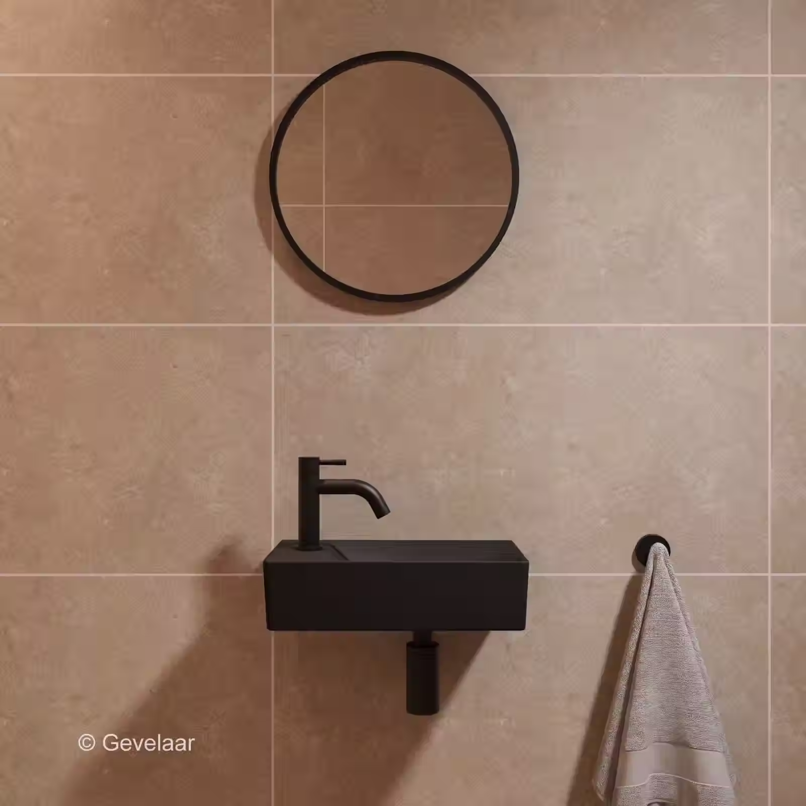 Zaphir Hommage E toilet fonteinset mat zwart links schuin gebogen mat zwart