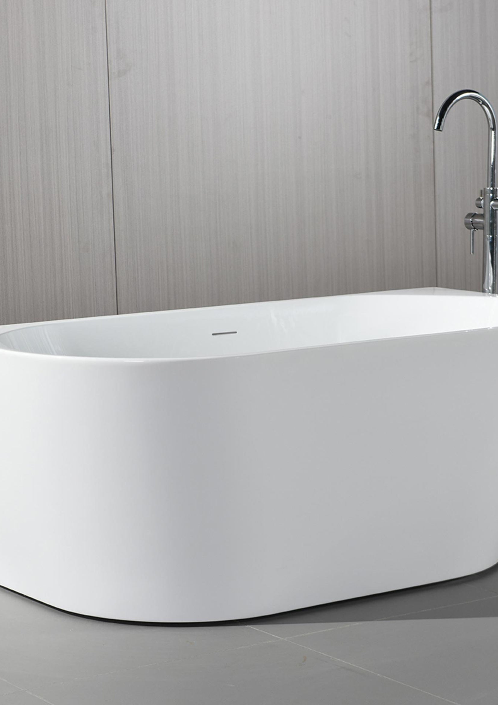 Tanaro Sorrento half vrijstaand bad 170x78x58 cm acryl wit glans duobad