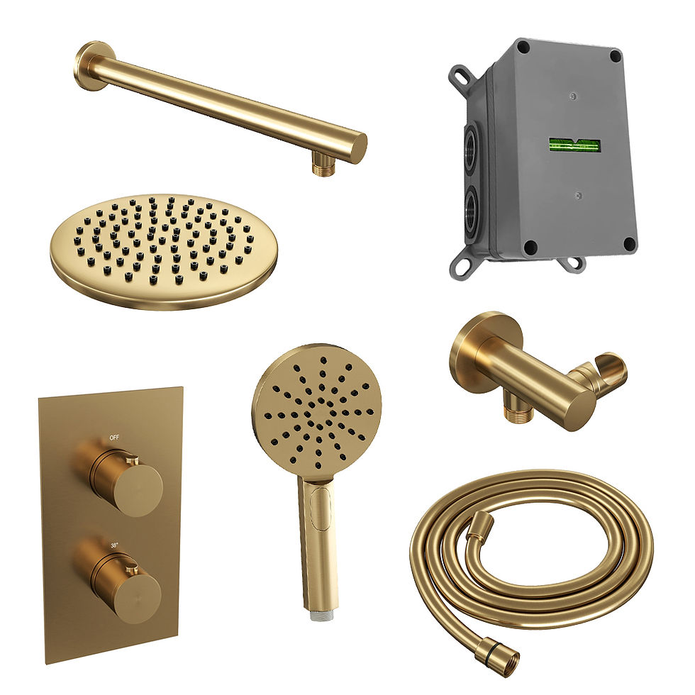 Thumbnail: Brauer Inbouwset 31 Thermostatische regendouche Ø200 met Gold Edition