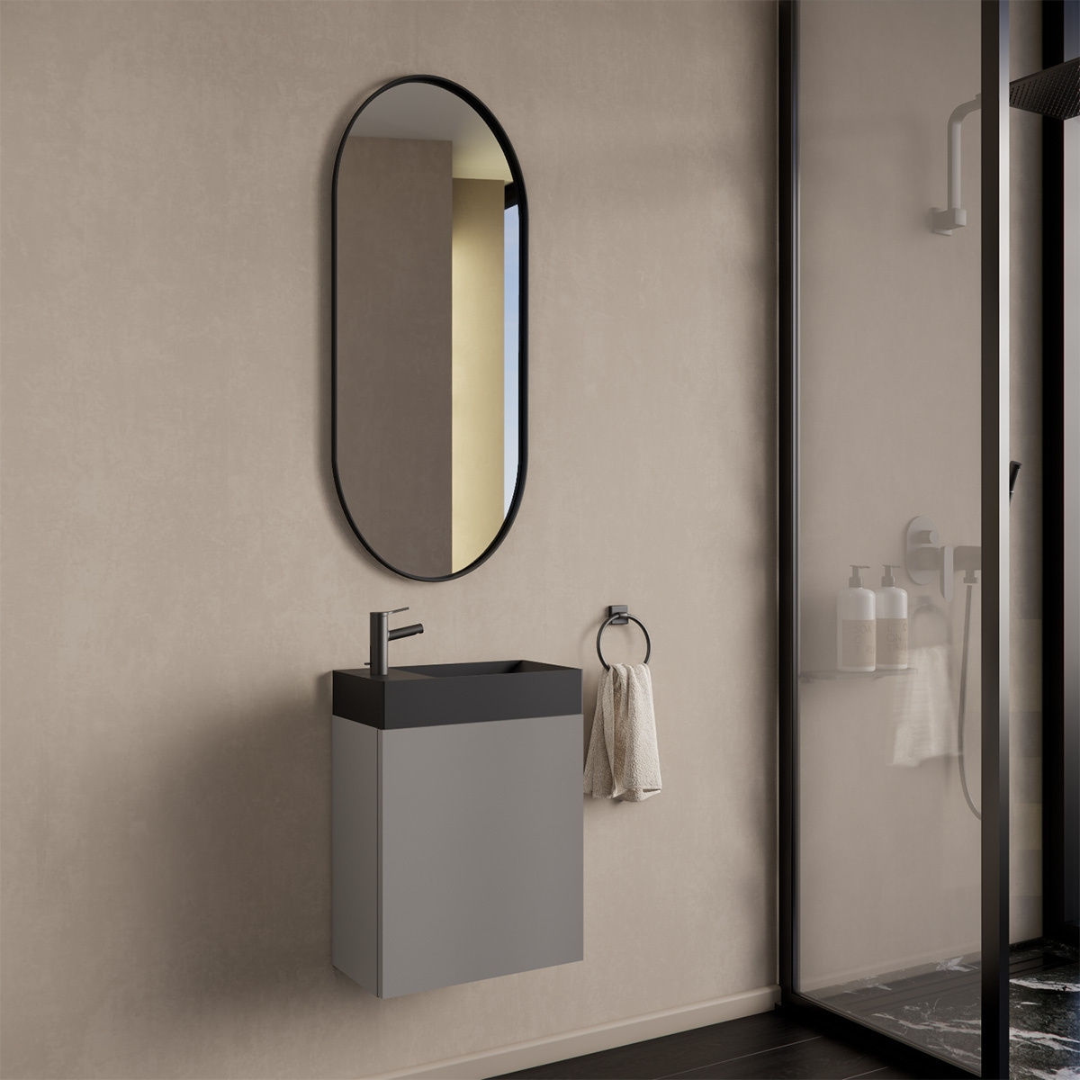 Gliss Design Milan fonteinkast 40 cm leigrijs