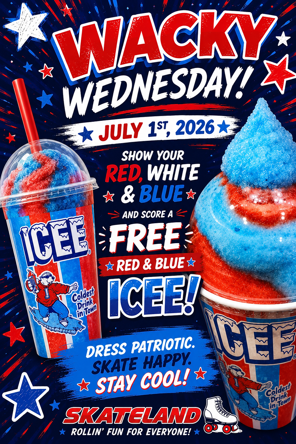 Wacky Wednesday Public Session - RED WHITE & BLUE