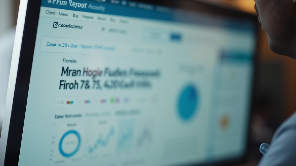 Close-up view of a computer screen showing a charity’s financial report