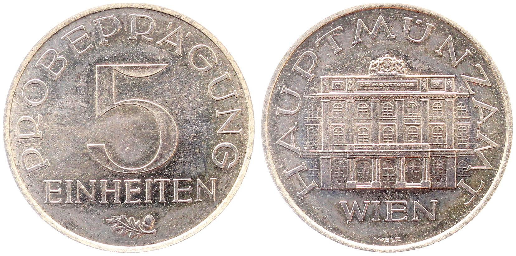 Probeprägung 5 Einheiten Hauptmünzamt Wien PROB-5EIN