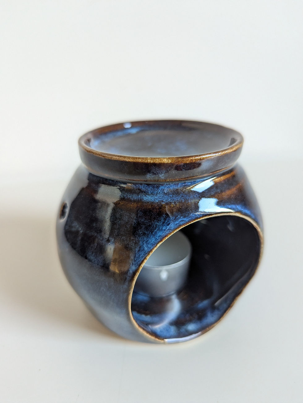 handmade blue wax burner