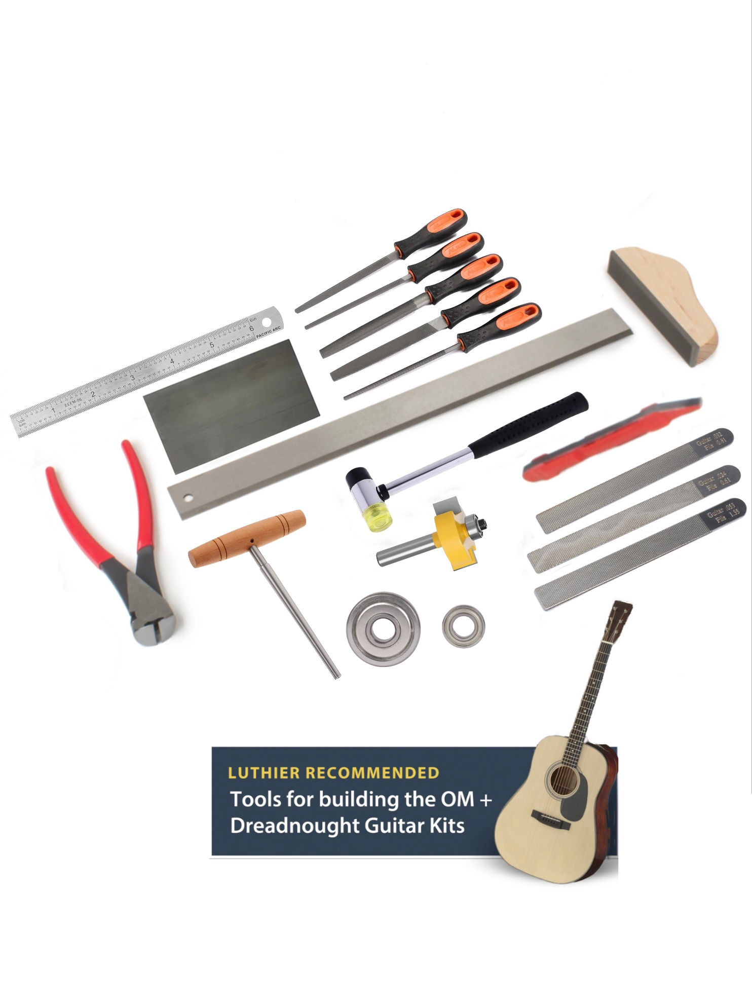 Dreadnought and OM Guitar Kit Tool Set
