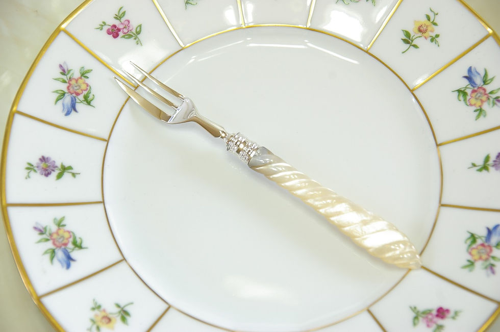 英国 マザーオブパール純銀フォーク １本