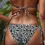 Thumbnail: Geometric Noir Tie Side String Bikini Bottom close up back view