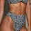 Thumbnail: close up of black and white geometric print high leg bikini bottom