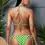 Thumbnail: Model wears Green Polka Dot - String Tie Side Bikini Bottom back view