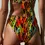 Thumbnail: Close-up of Wild Heat high-leg bikini bottom showing high-cut silhouette and bold retro animal print design back view