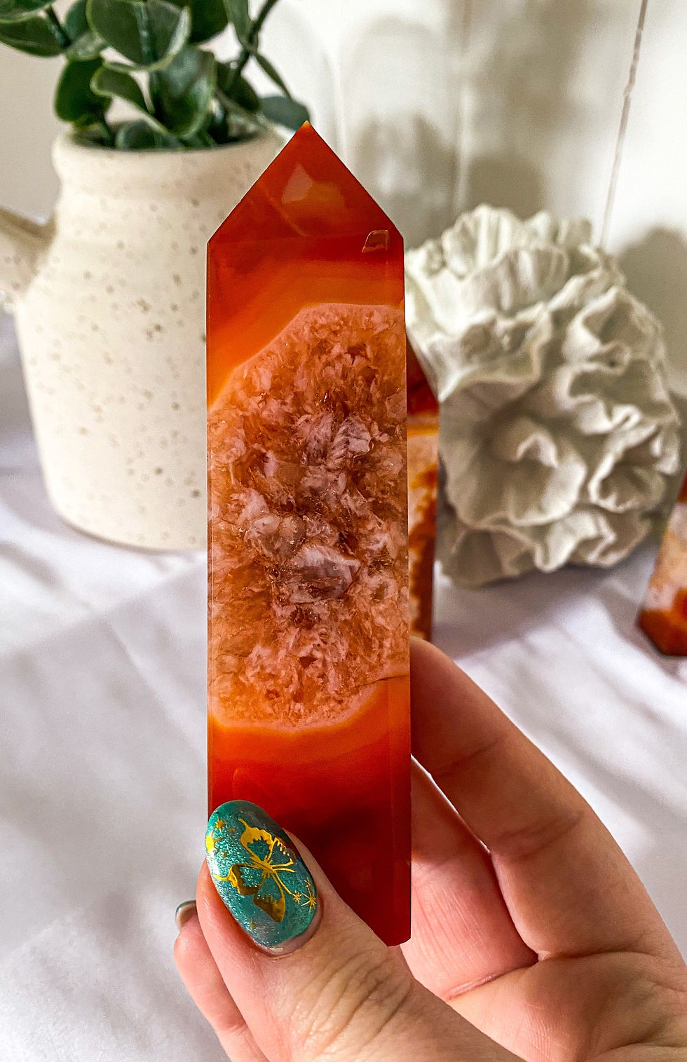 Thumbnail: Druzy Carnelian Points