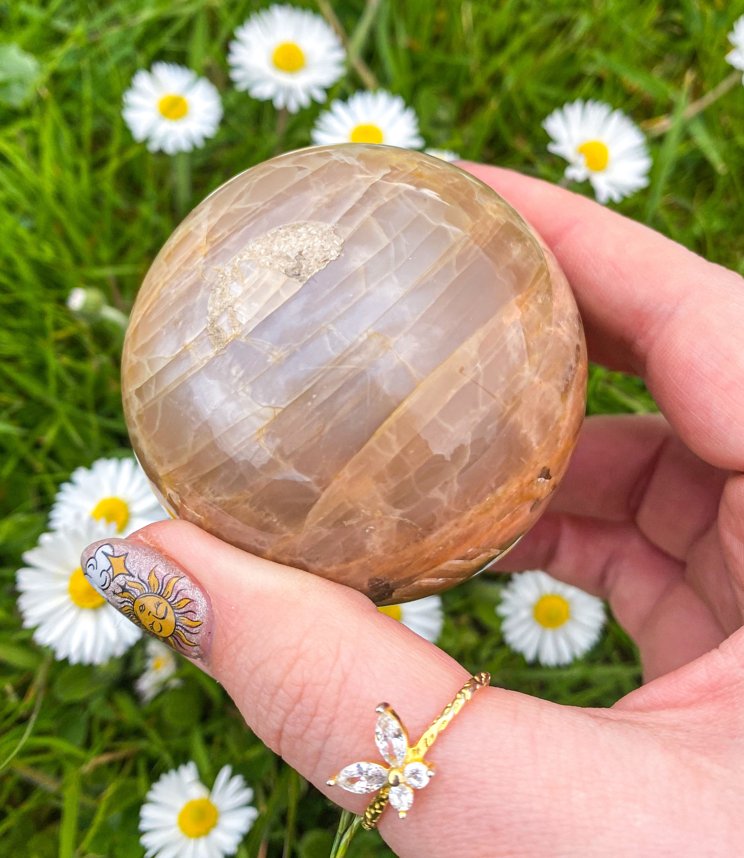 Peach Moonstone Sphere