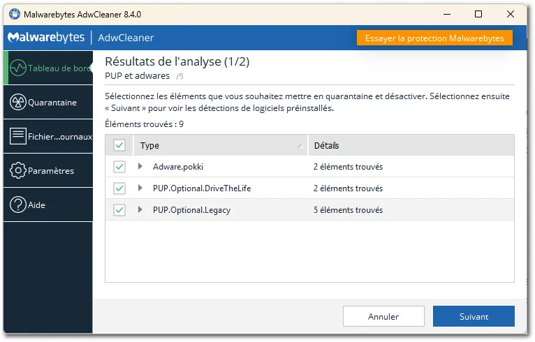 Malwarebytes AdwCleaner - possesseurs de PC lent, essayez cet outil