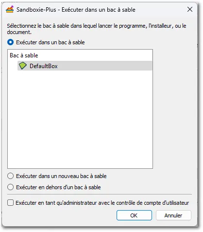 Sandboxie – logiciel d’isolation basé sur un bac à sable