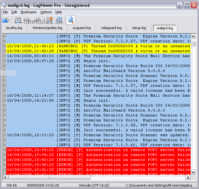 Log Viewer Pro - pour visualiser facilement et rapidement des fichiers log volumineux