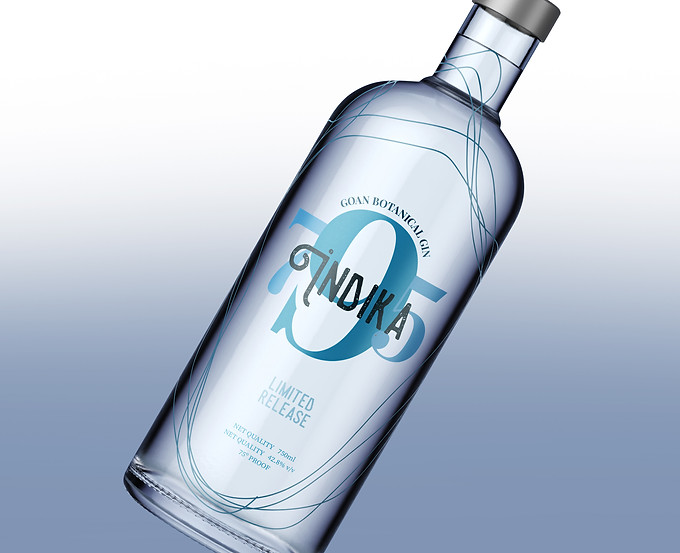 INDIKA 795 GIN Clear bottle packaging