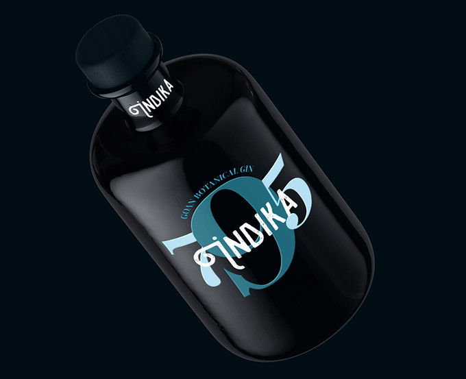 INDIKA 795 GIN bottle design
