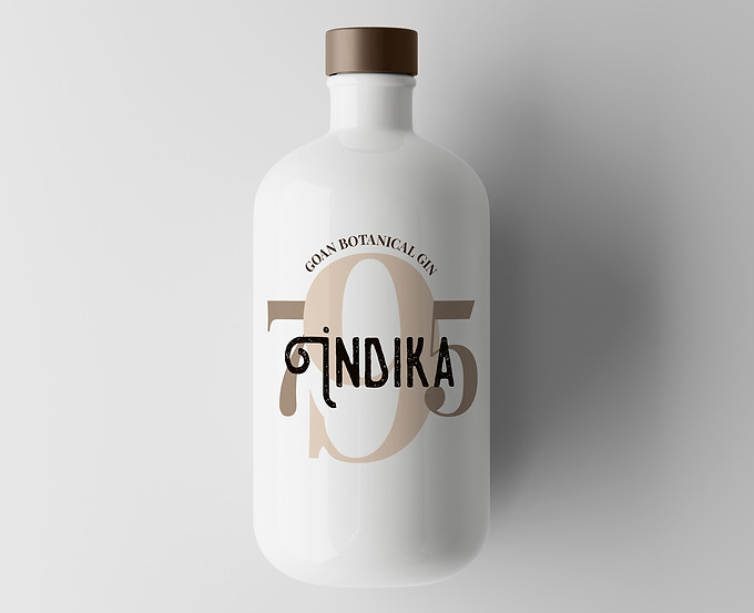 INDIKA 795 GIN white gin bottle packaging