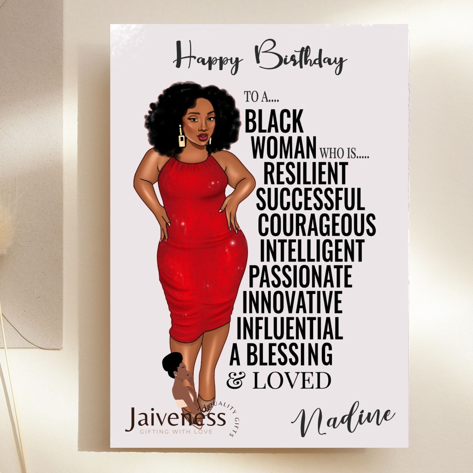 Affirmation Card, Celebration Cards, Ethnic Cards, Black People Cards, Afro Ethn