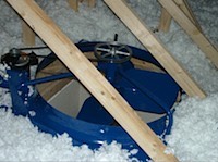 Fan inside the attic