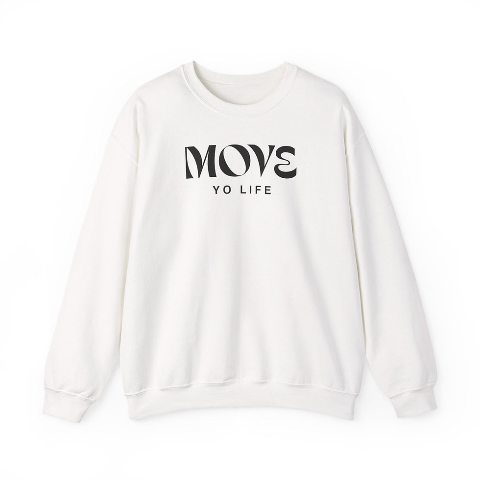 Thumbnail: MOVE YO LIFE Pattern Crewneck Sweatshirt — Black Print