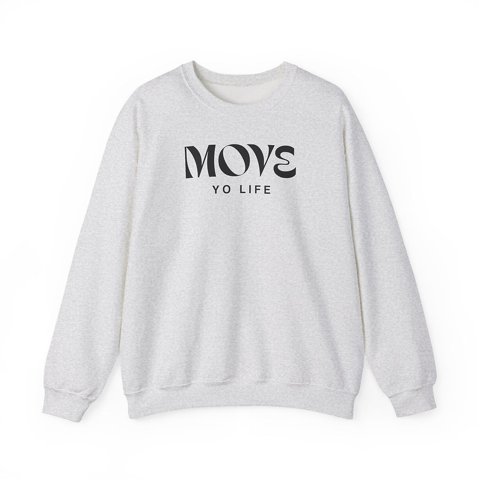 Thumbnail: MOVE YO LIFE Pattern Crewneck Sweatshirt — Black Print