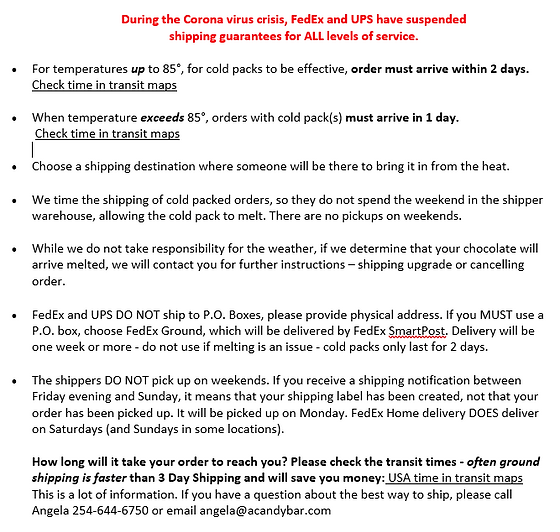 Shipping Guidelines Cheers A Candy Bar - Fedex shipping label created but not shipped