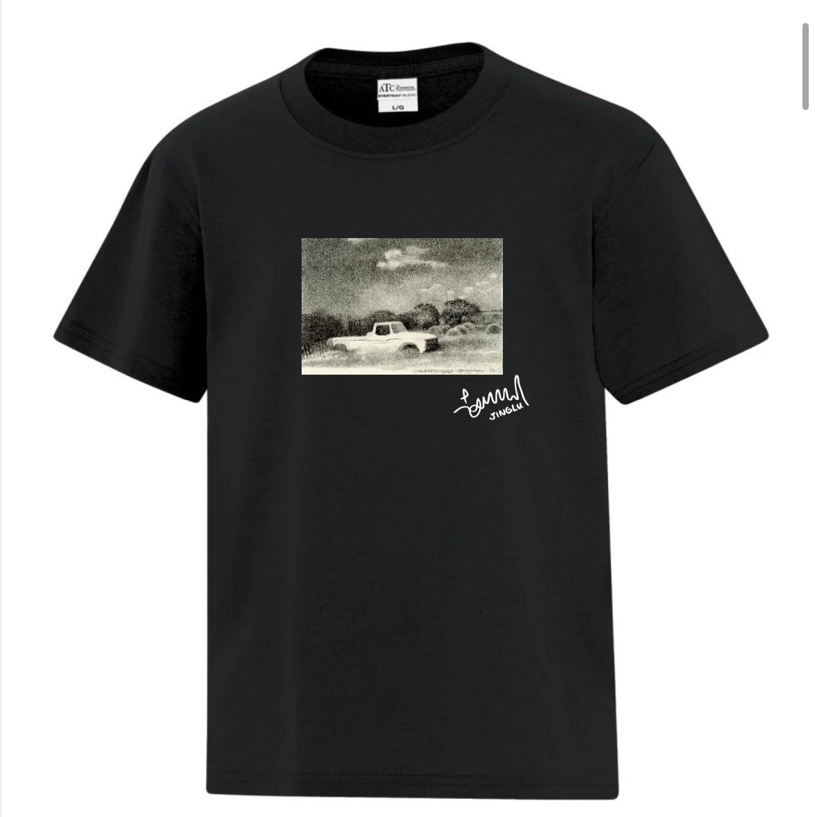 T-Shirt with Graphite Art Print #5