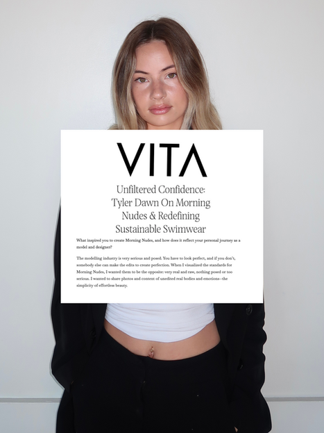 VITA feature on Morning Nudes founder Tyler Dawn discussing sustainability and confidence, secured by Korab Communications.