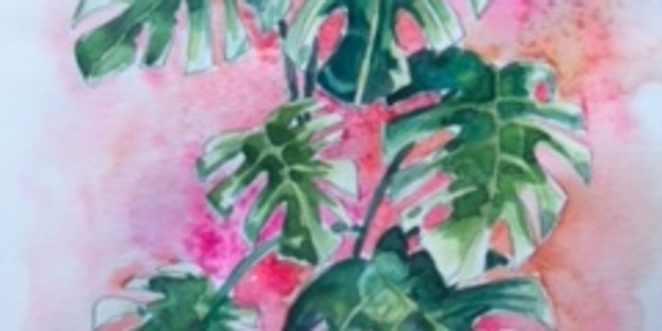 Wine & Watercolor with Lindsey "Monstera"