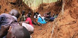People Hiding from Bomb