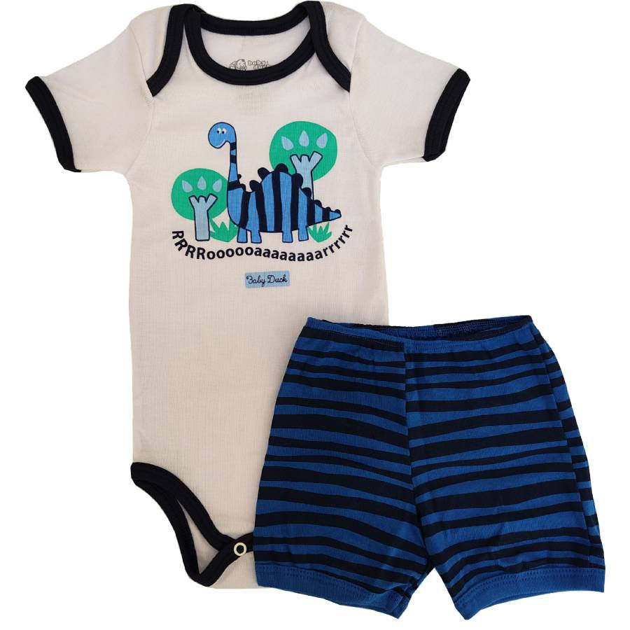 Conjunto Body Manga Curta e Shorts Rooar - 64D1/3
