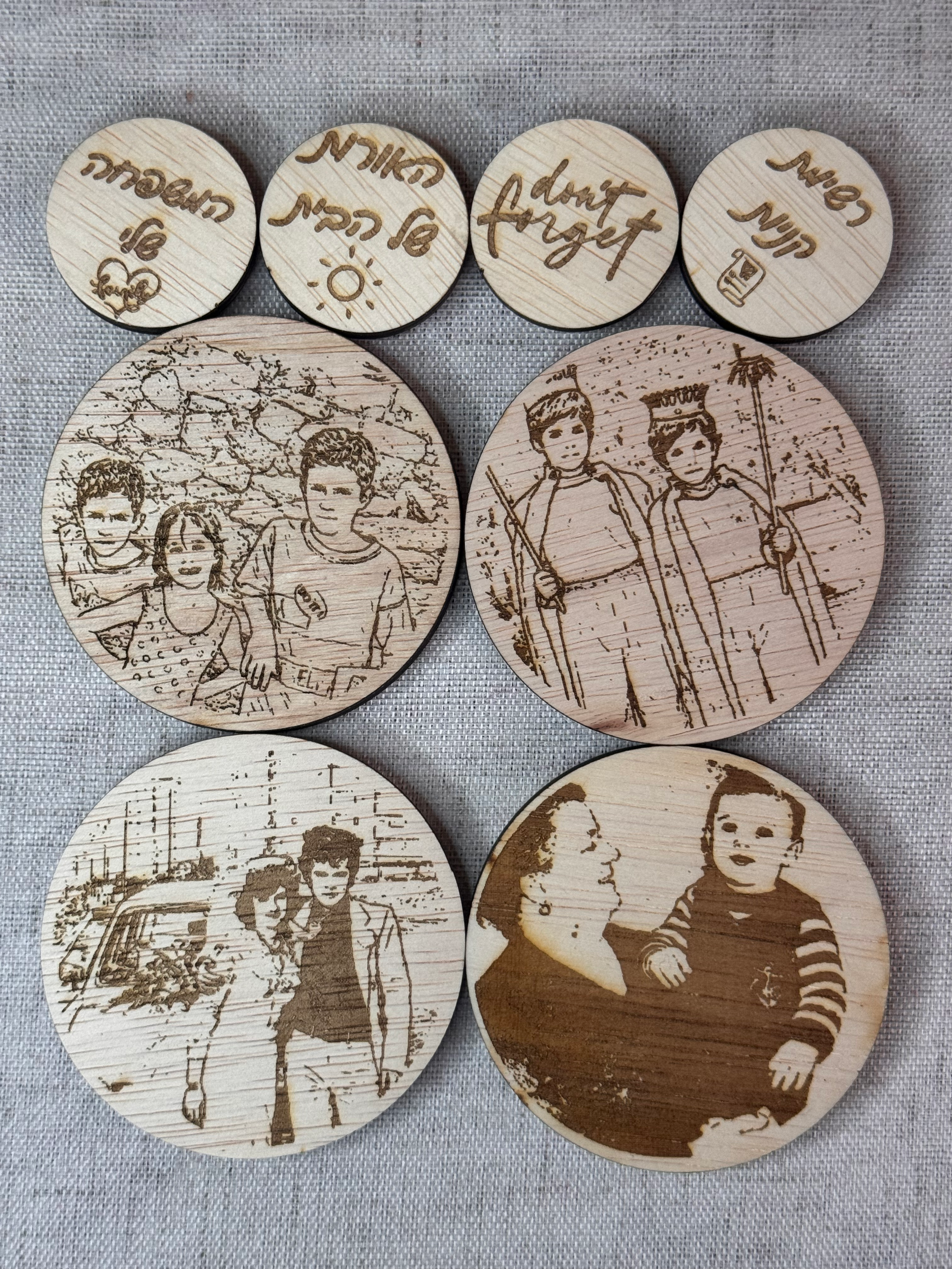 סט מגנטים בעיצוב אישי עיגול -  מזכרת עם משמעות