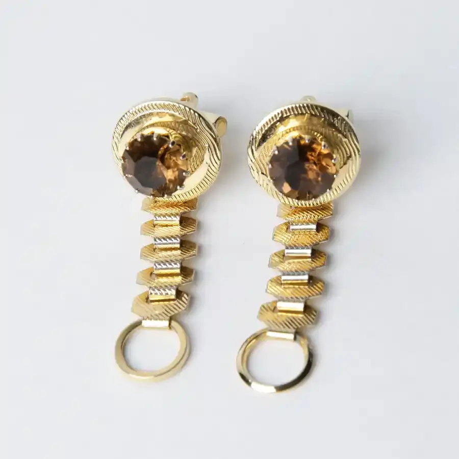 Thumbnail: Brown Glass Chain Wrap Cufflinks