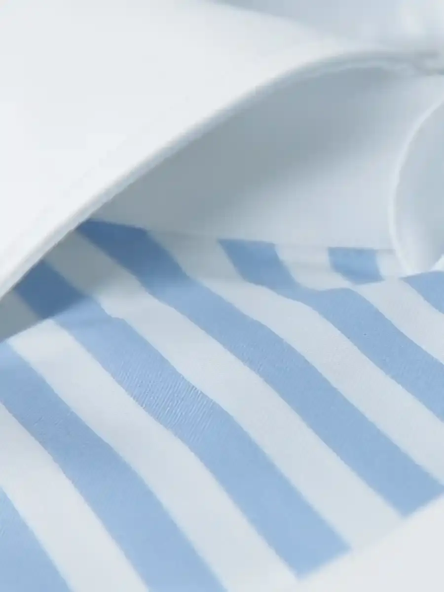 Thumbnail: Contrast Collar Wide Blue Stripe Shirt