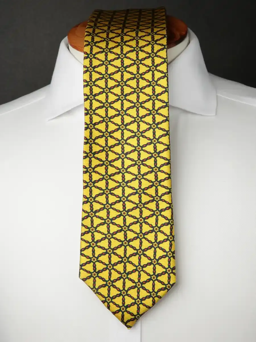 Thumbnail: Yellow Hexagon Silk Twill Tie