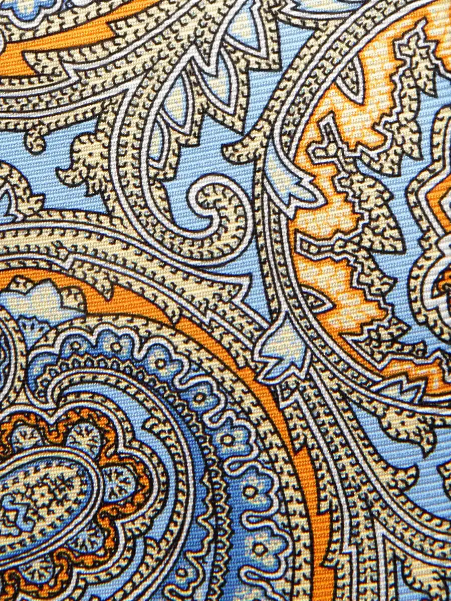Thumbnail: The Collins Paisley Blue and Yellow Silk Tie
