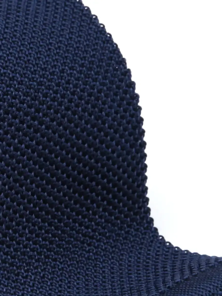 Thumbnail: Navy Silk Knitted Tie